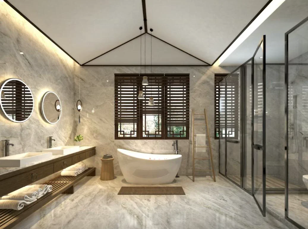 Salle de bain moderne Guadeloupe, douche à l'italienne